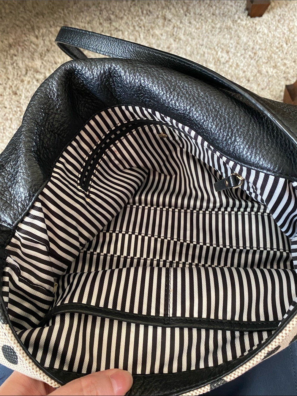 kate spade Black Leather & Cream Polka Dot Crossbody - Picture 14 of 15